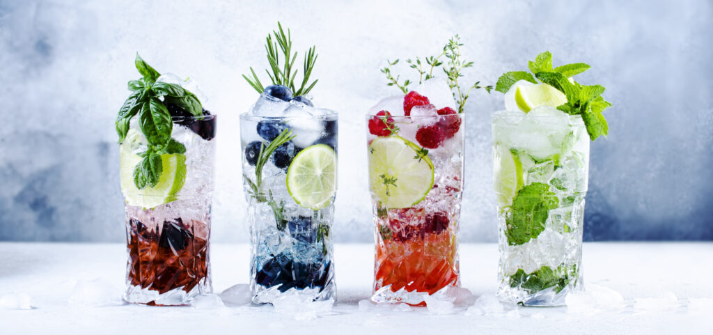Summer cocktails or mocktails